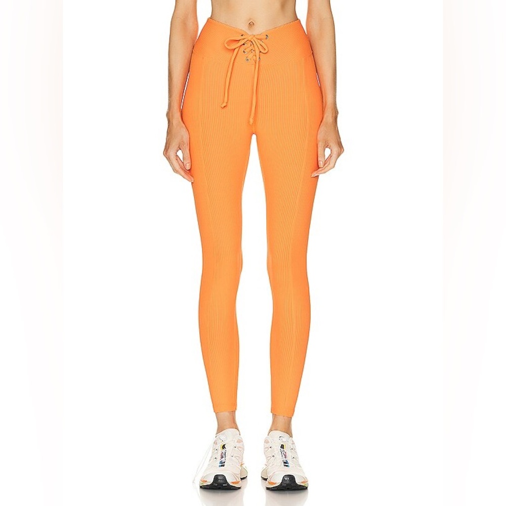Year of Ours Ribbed Football Legging in Tangerine